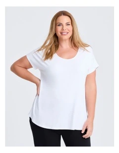 Natural Round Neck Everyday T-shirt in White