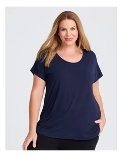 Natural Round Neck Everyday T-shirt in Dark Indigo