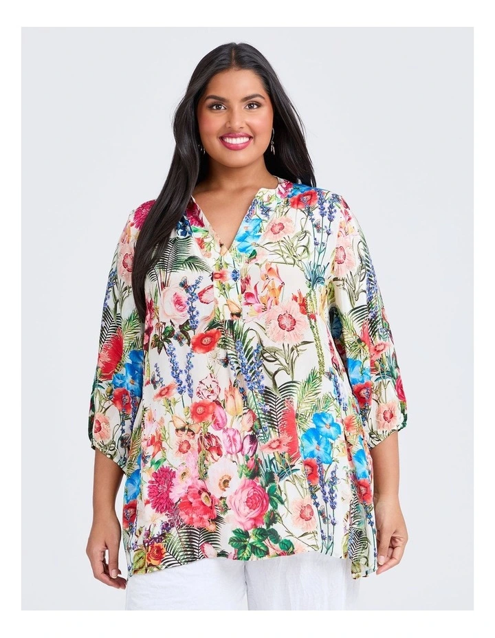 Natural Floral Top in Print image 1