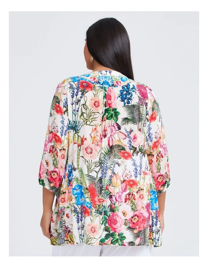 Natural Floral Top in Print image 2