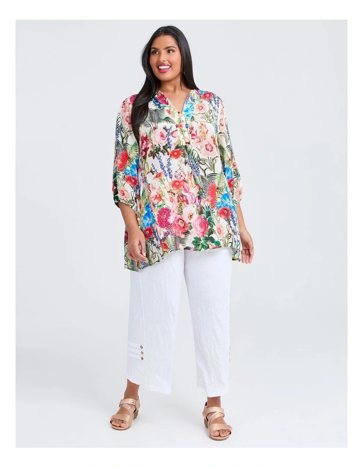 Natural Floral Top in Print image 3