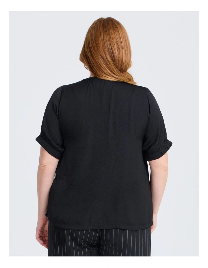 Alina Luxe Top in Black image 2