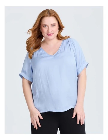 Alina Luxe Top in Sky Blue