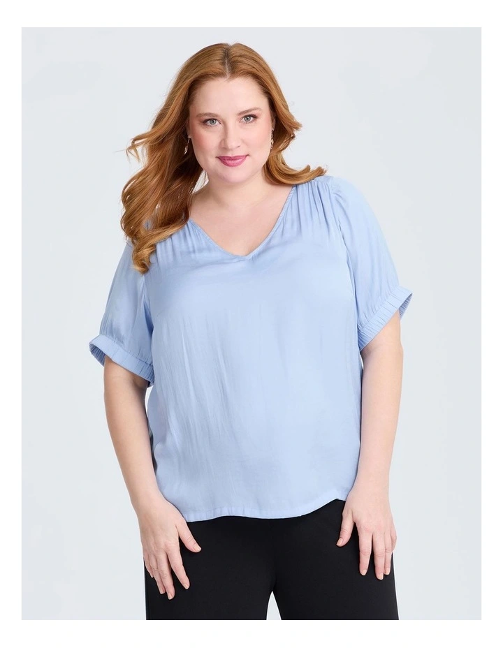 Alina Luxe Top in Sky Blue image 1