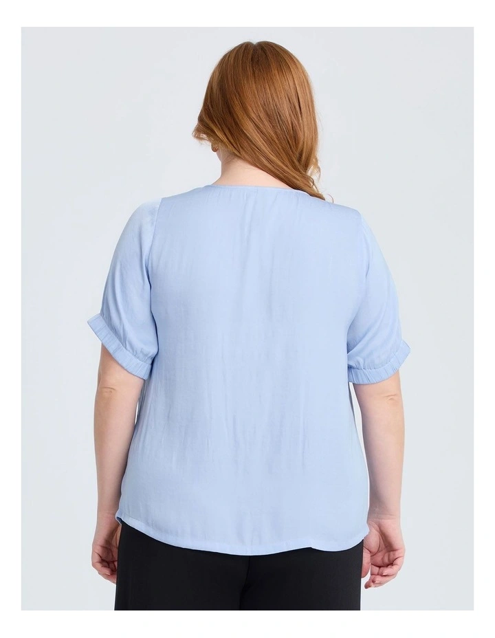 Alina Luxe Top in Sky Blue image 2