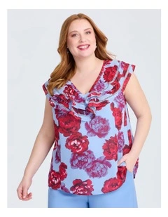 Camilia Ruffle Chiffon Blouse in Floral