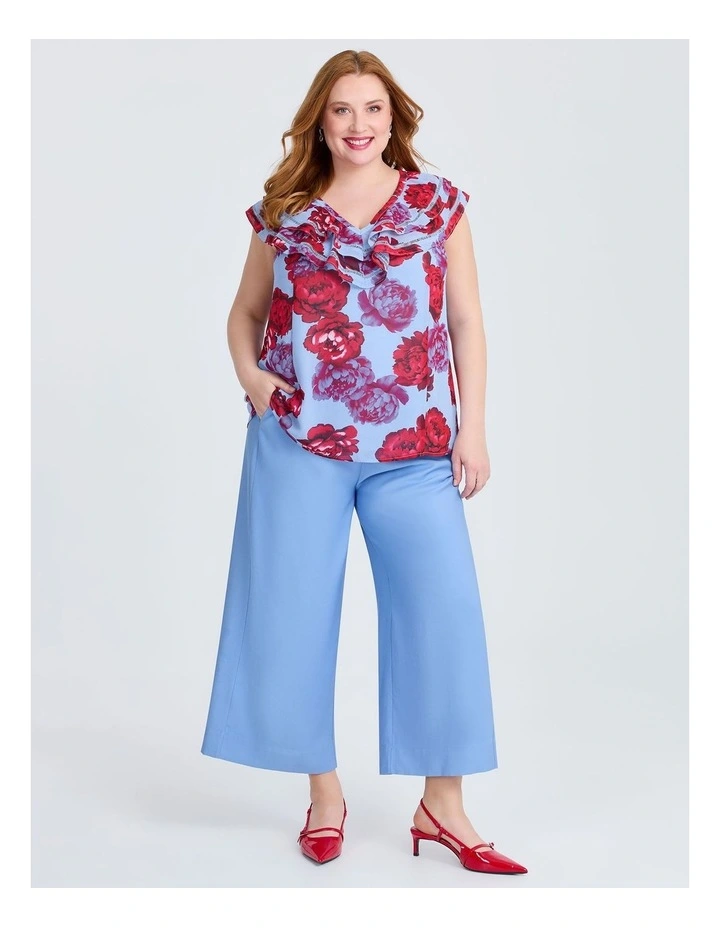 Camilia Ruffle Chiffon Blouse in Floral image 3