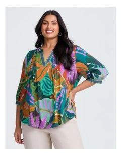 Natural Into The Jungle Top in Multi