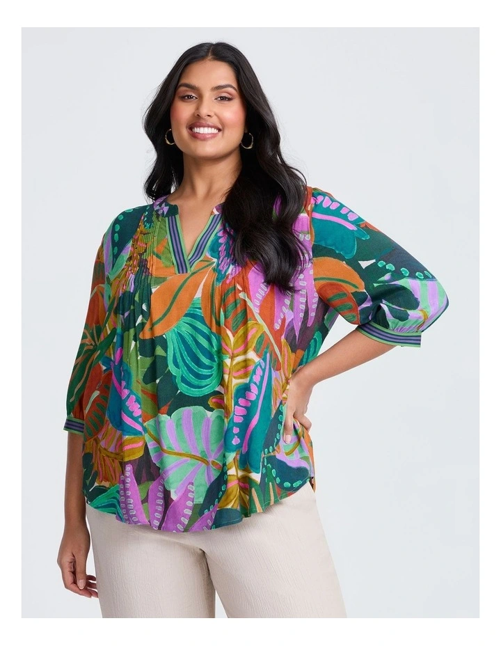 Natural Into The Jungle Top in Multi image 1