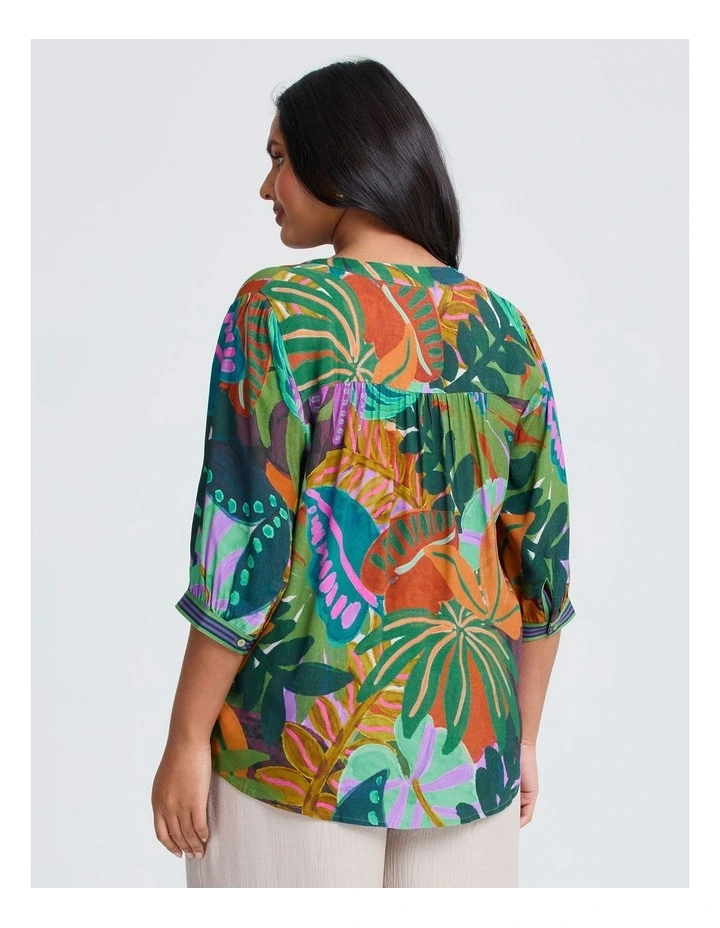 Natural Into The Jungle Top in Multi image 2