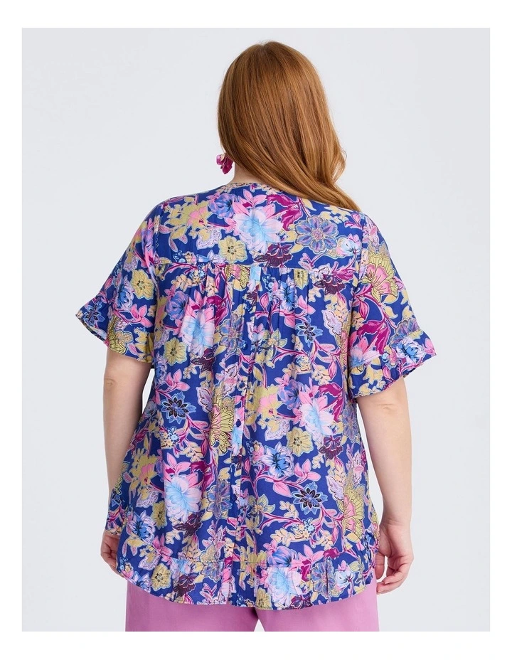 Salsa Ruffle Natural Top Blue Print image 2