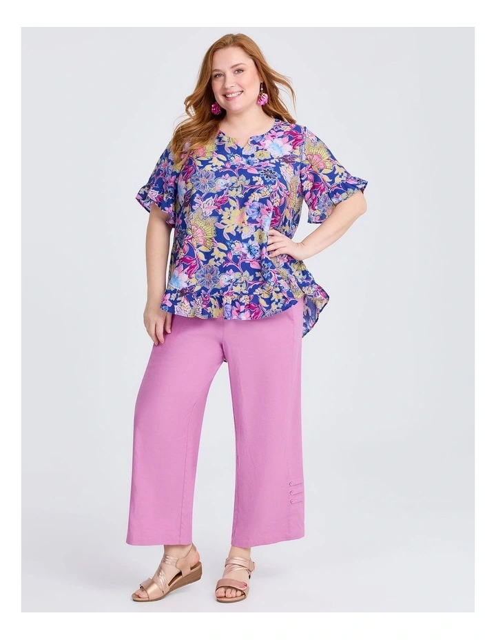 Salsa Ruffle Natural Top Blue Print image 3