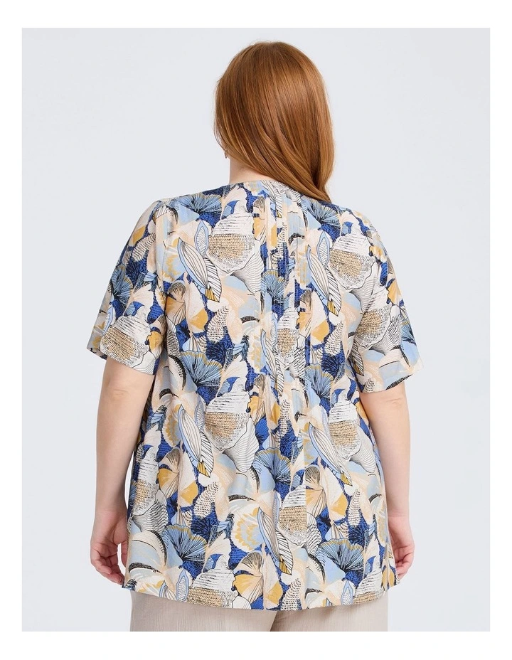 Polly Pintuck Natural Top Blue Print image 2