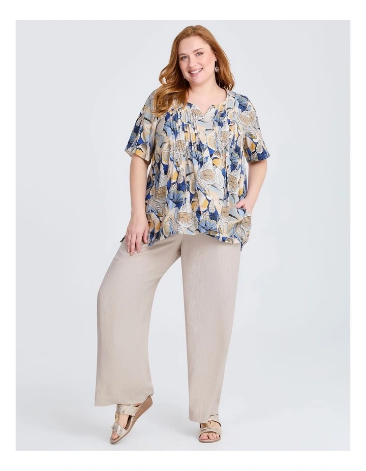 Polly Pintuck Natural Top Blue Print image 3