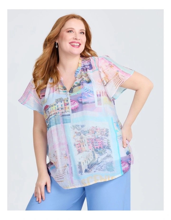 Alexandra Short Sleeve Top Print image 1