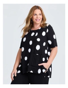Natural Abstract Spot Top Print