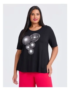 Natural Circles Top in Black