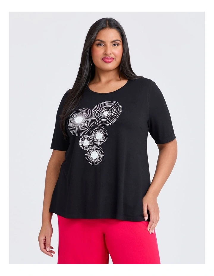 Natural Circles Top in Black image 1