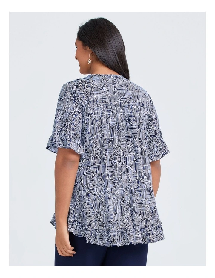 Transit Salsa Luna Top Dark Indigo Print image 2