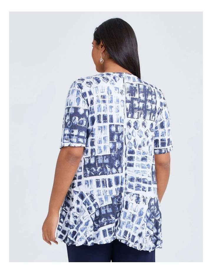 Transit Bamboo Foil Crush Top Dark Indigo Print image 2