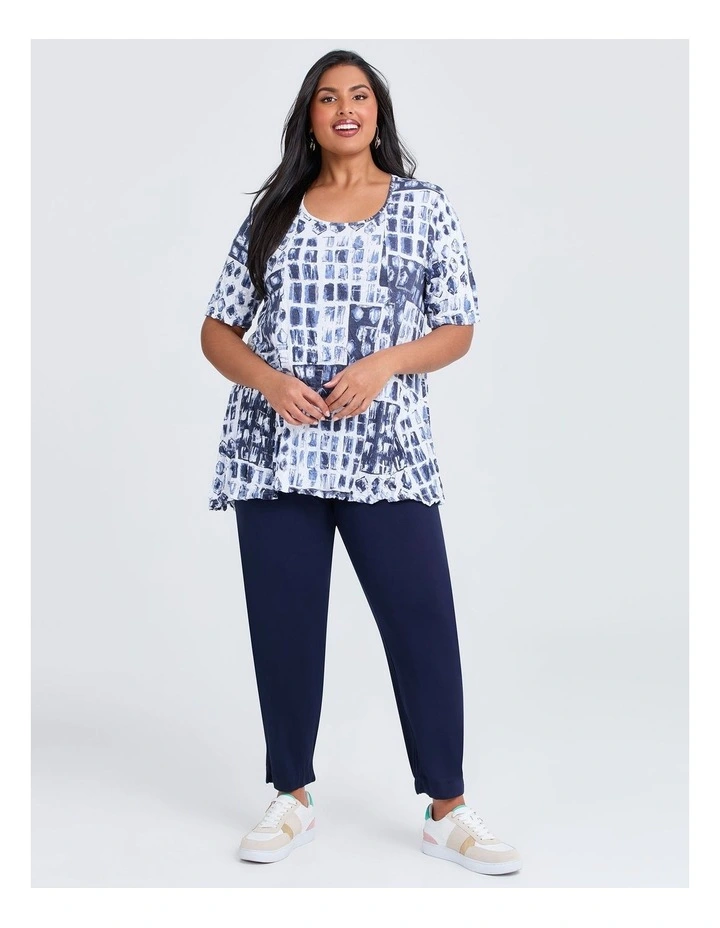 Transit Bamboo Foil Crush Top Dark Indigo Print image 3