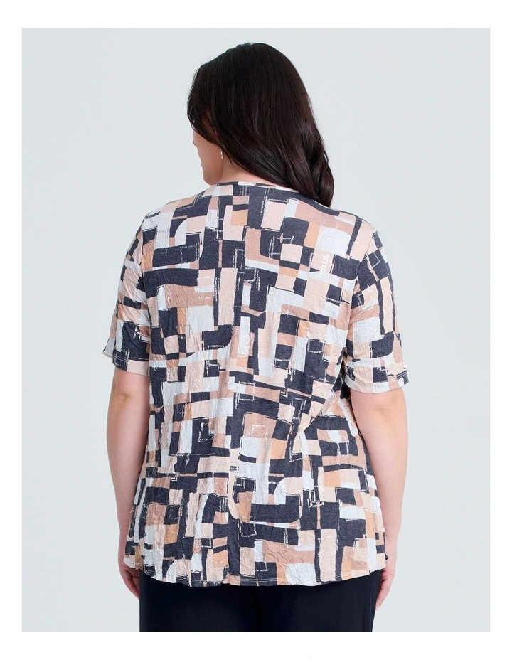 Piia Pleat Front Bamboo Crush Top Print image 2