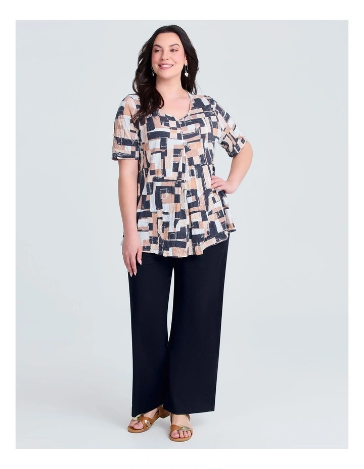 Piia Pleat Front Bamboo Crush Top Print image 3