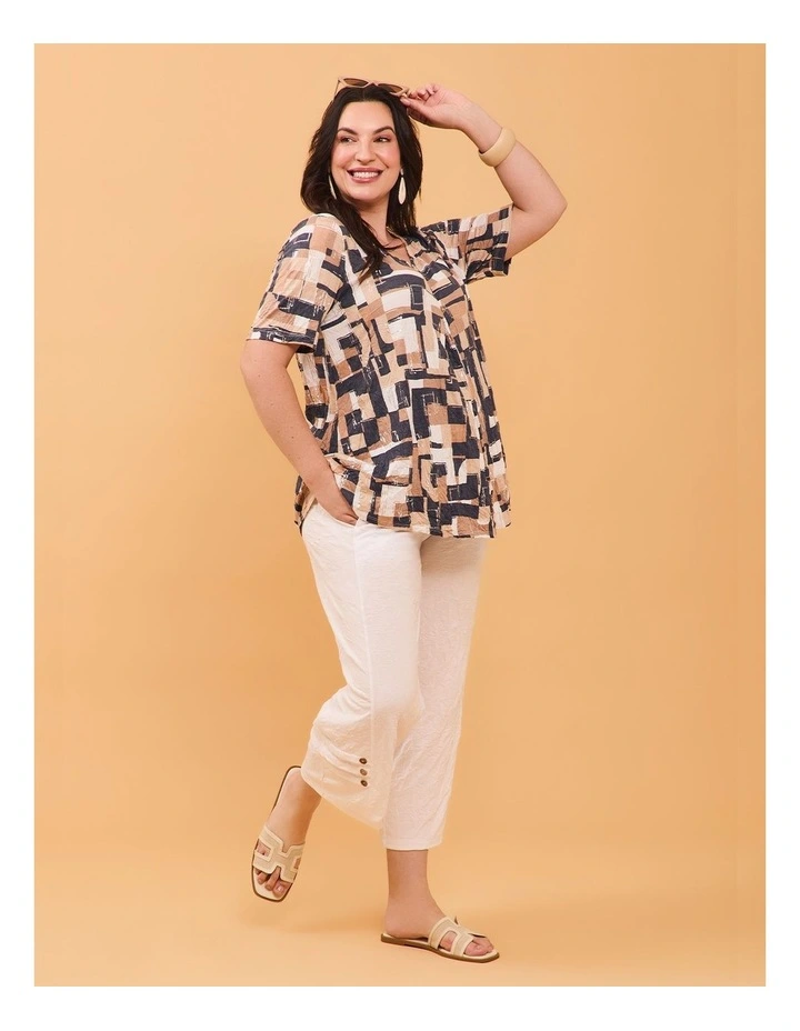 Piia Pleat Front Bamboo Crush Top Print image 5