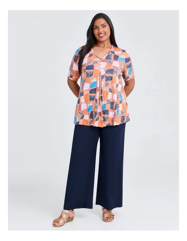Piia Pleat Front Bamboo Crush Top Print image 3