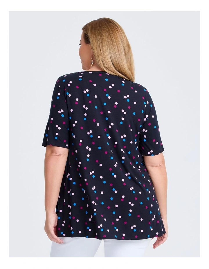 Melinda Print Top Dark Indigo Spot image 2