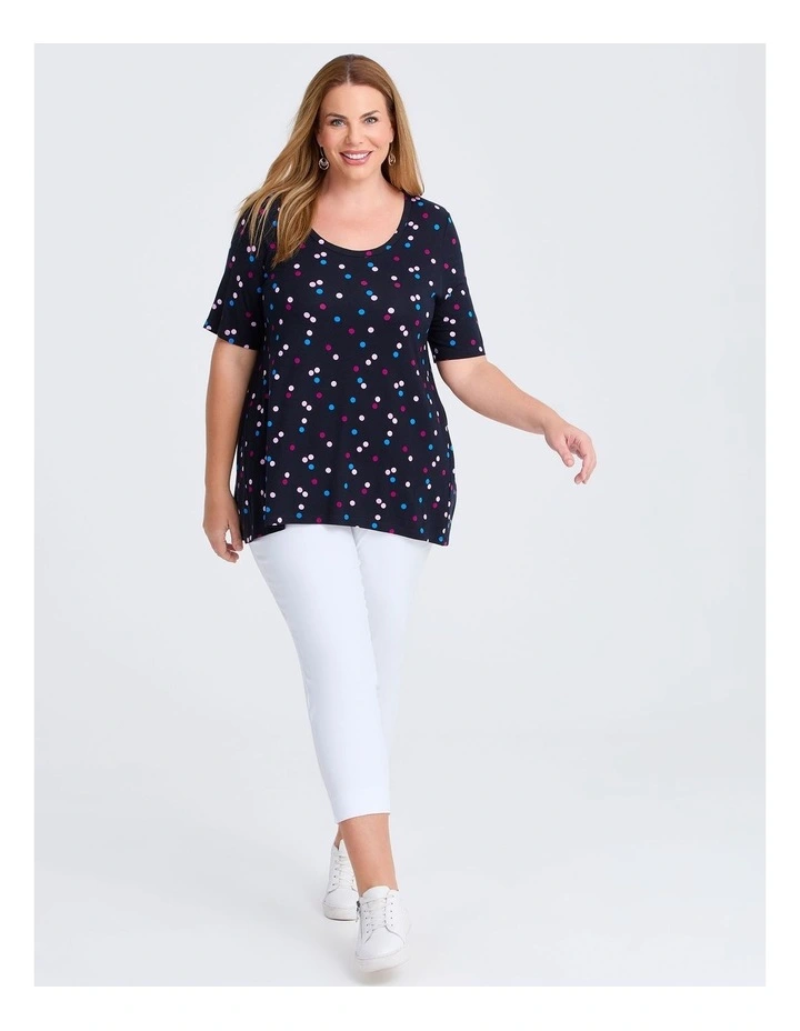 Melinda Print Top Dark Indigo Spot image 3