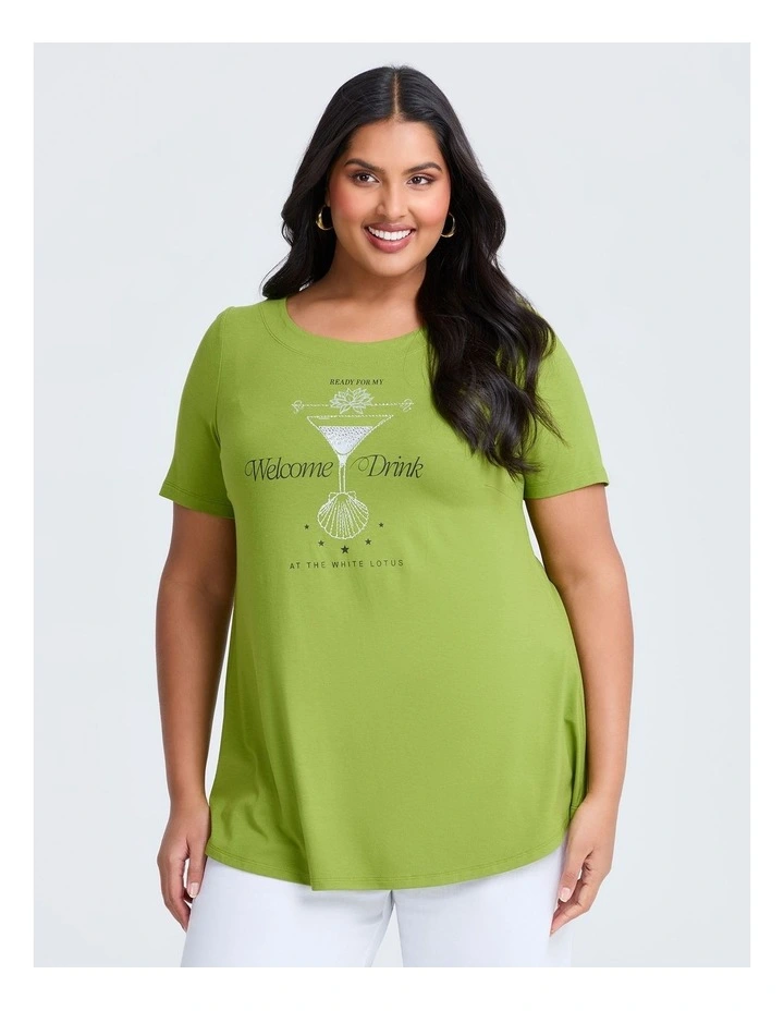 The Lotus HBO Original Welcome Drink Top in Green image 1