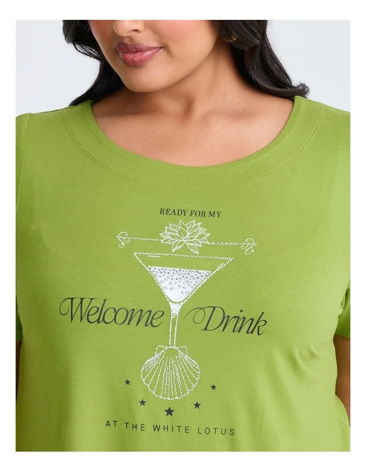 The Lotus HBO Original Welcome Drink Top in Green image 3