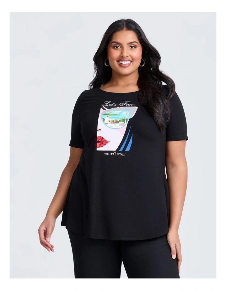 The Lotus HBO Original Let's Fun Top in Black image 1