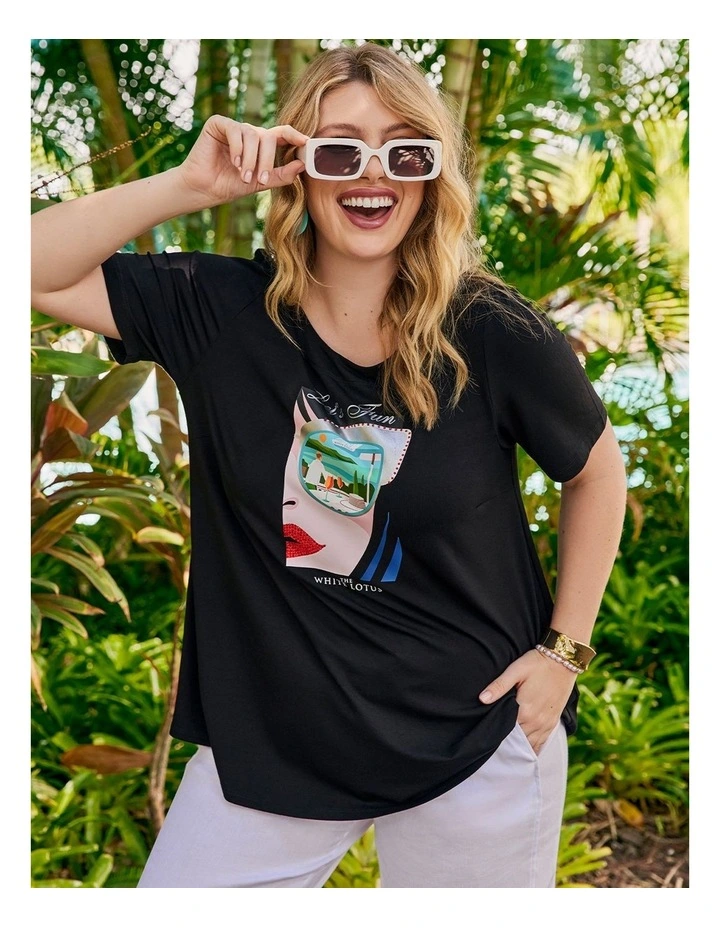 The Lotus HBO Original Let's Fun Top in Black image 5