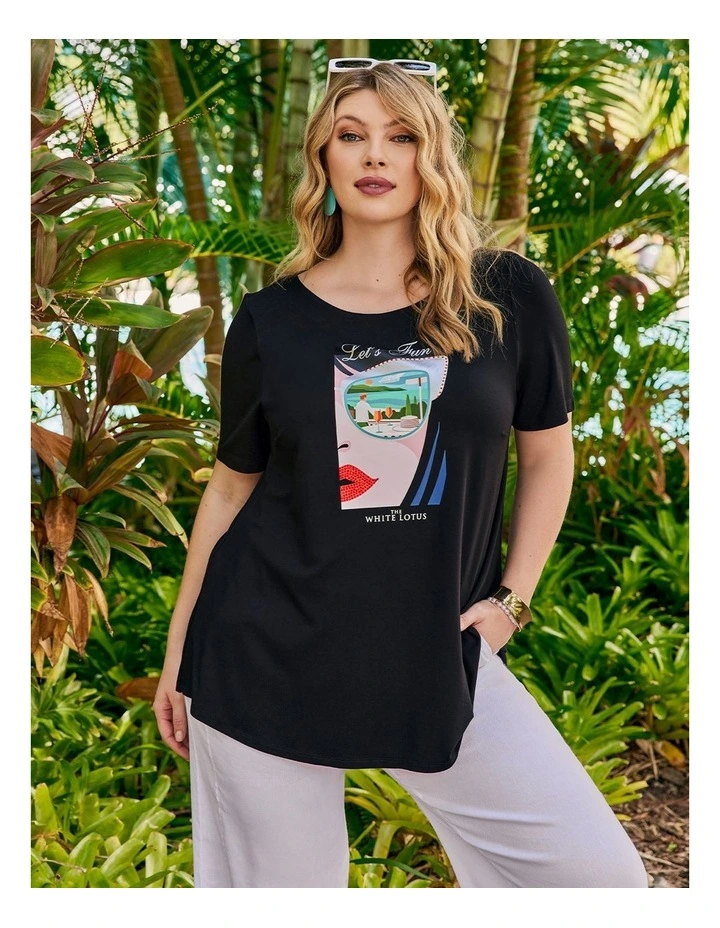 The Lotus HBO Original Let's Fun Top in Black image 6