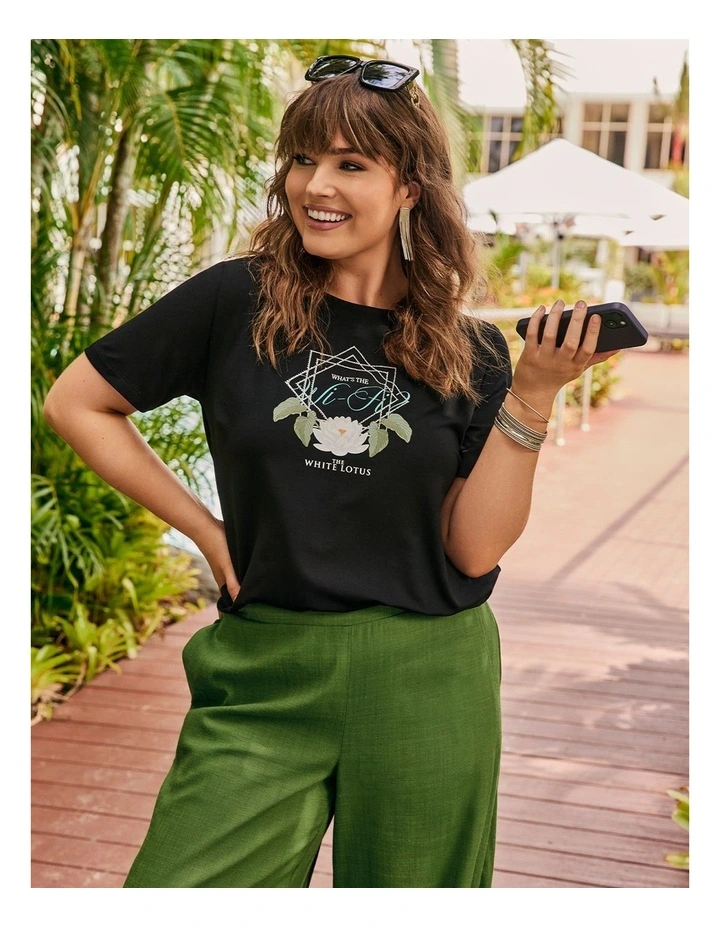 The Lotus HBO Original Whats The WiFi Top in Black image 5