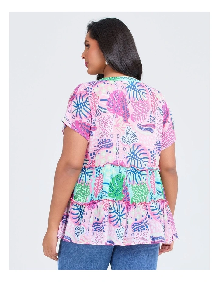 Cotton Print Mix Tiered Top Print image 2