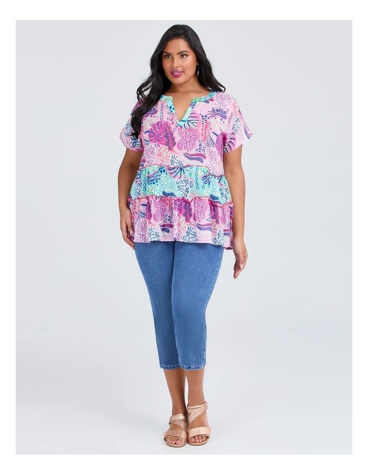 Cotton Print Mix Tiered Top Print image 3