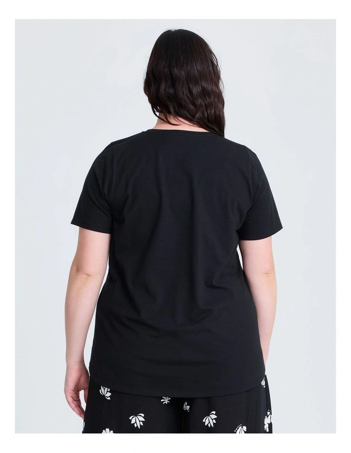 Australian Cotton Crew Neck T-shirt Black image 2