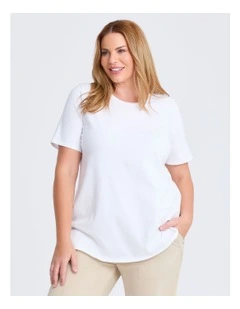 Australian Cotton Crew Neck T-shirt in White