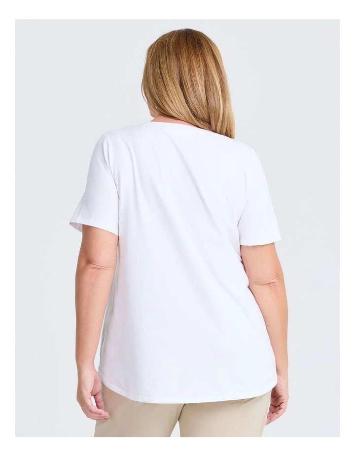 Australian Cotton Crew Neck T-shirt in White image 2