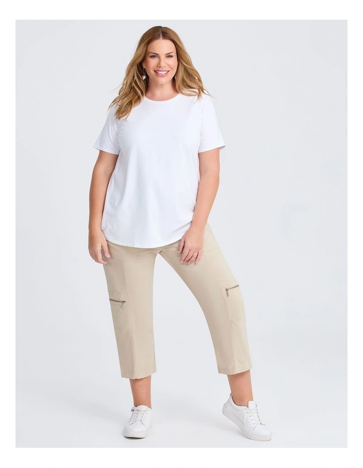 Australian Cotton Crew Neck T-shirt in White image 3