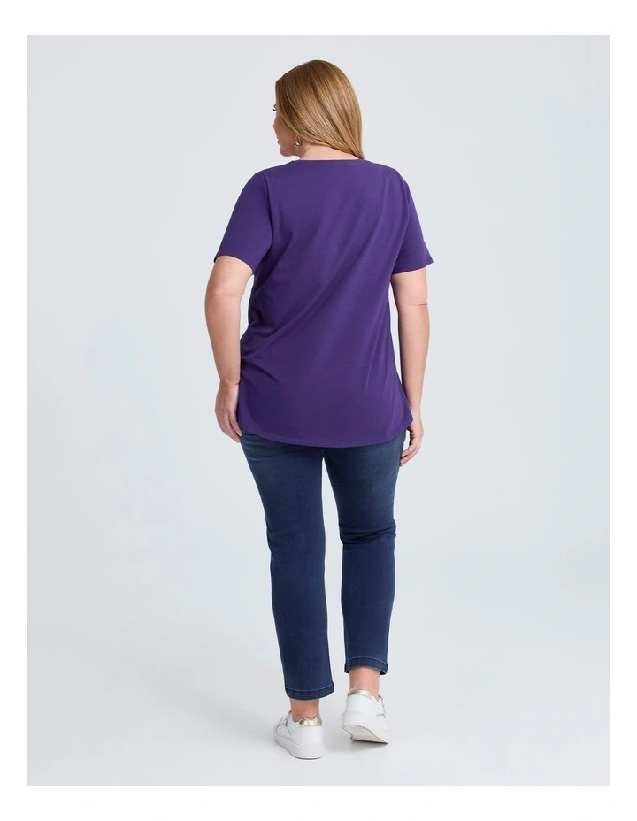 Australian Cotton Crew Neck T-shirt in Purple Passion image 2