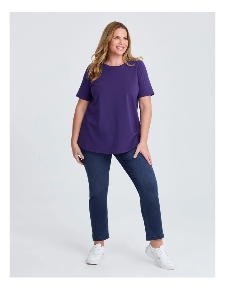 Australian Cotton Crew Neck T-shirt in Purple Passion image 3