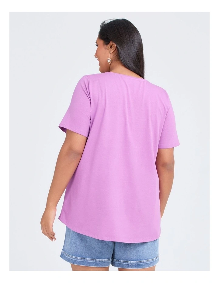 Australian Cotton Crew Neck T-shirt in Misty Orchid image 2