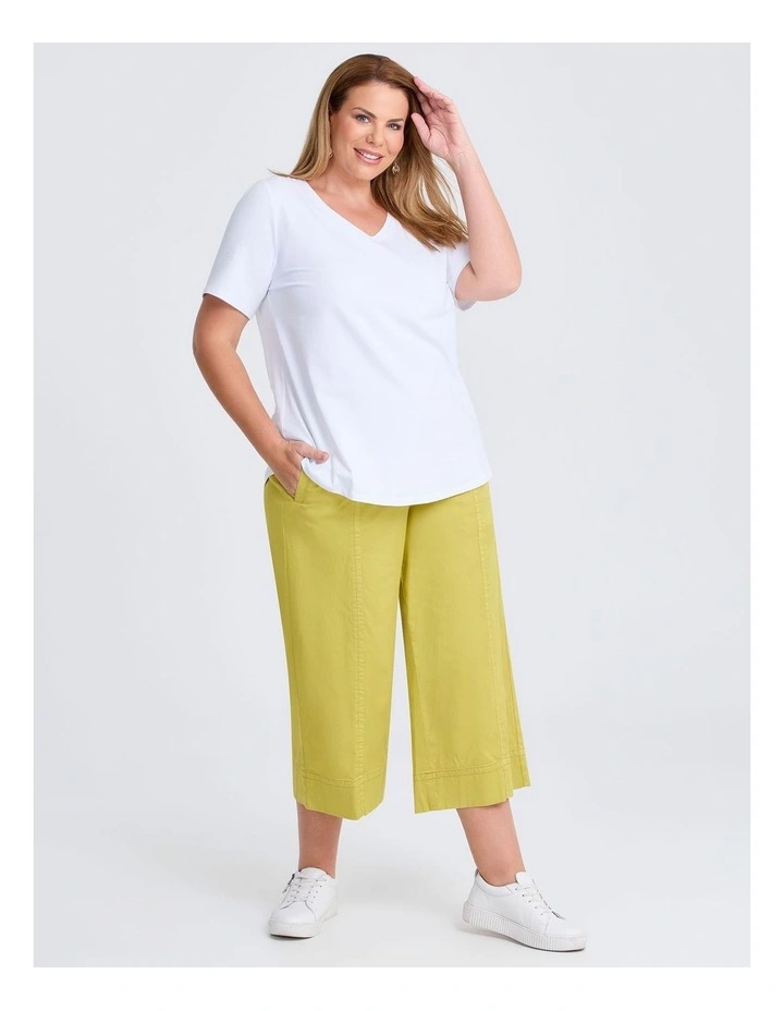 Organic Cotton V-neck T-shirt in White image 3