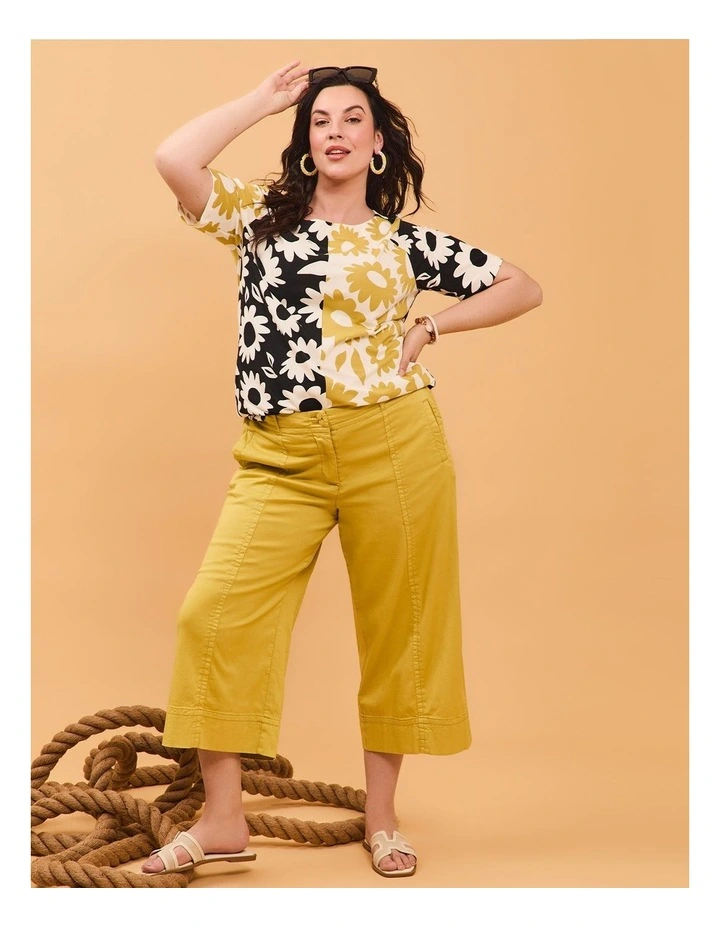 Cotton Spliced Flower T-shirt Print image 4