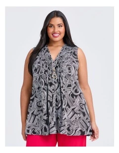 Abstract Julia Sleeveless Tunic in Print