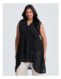 Chiffon Celebration Tunic in Black